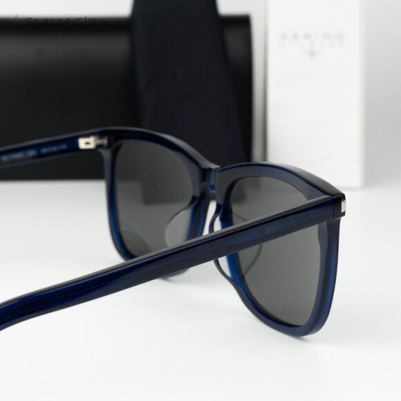 Saint Laurent Women Sunglasses Blue Silver Square SL116K 003 NEW AUTHENTIC main image 5